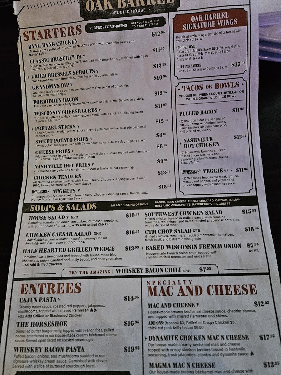 Menu Oak Barrel Public House-4