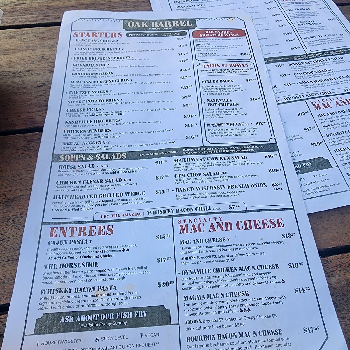 Menu Oak Barrel Public House-5