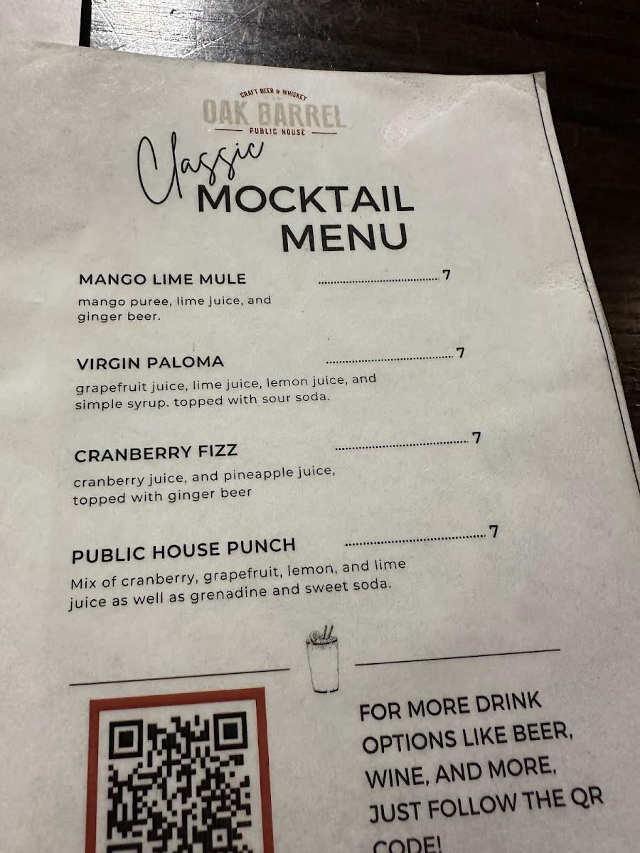 Menu Oak Barrel Public House-7